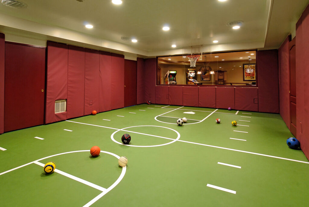 Potomac MD Renovation Sports Court | Lower Levels & Media Rooms