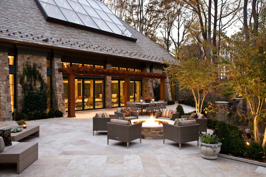 Potomac MD Indoor Pool Addition Renovation Exterior Terrace | Outdoor Rooms