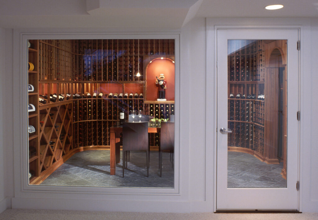 Great Falls VA Contemporary Renovation Addition Wine Room | Bars & Wine Rooms