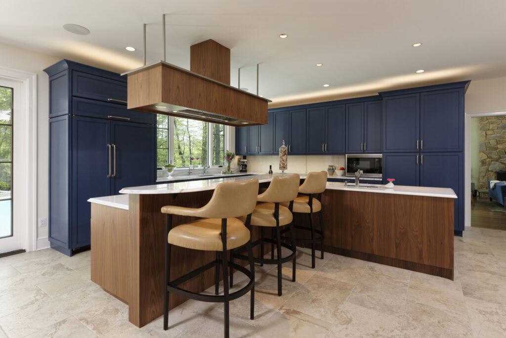 BOWA Design Build Kitchen Renovation Fairfax County, VA with Blue Cabinets | Kitchens, Breakfast & Dining Rooms