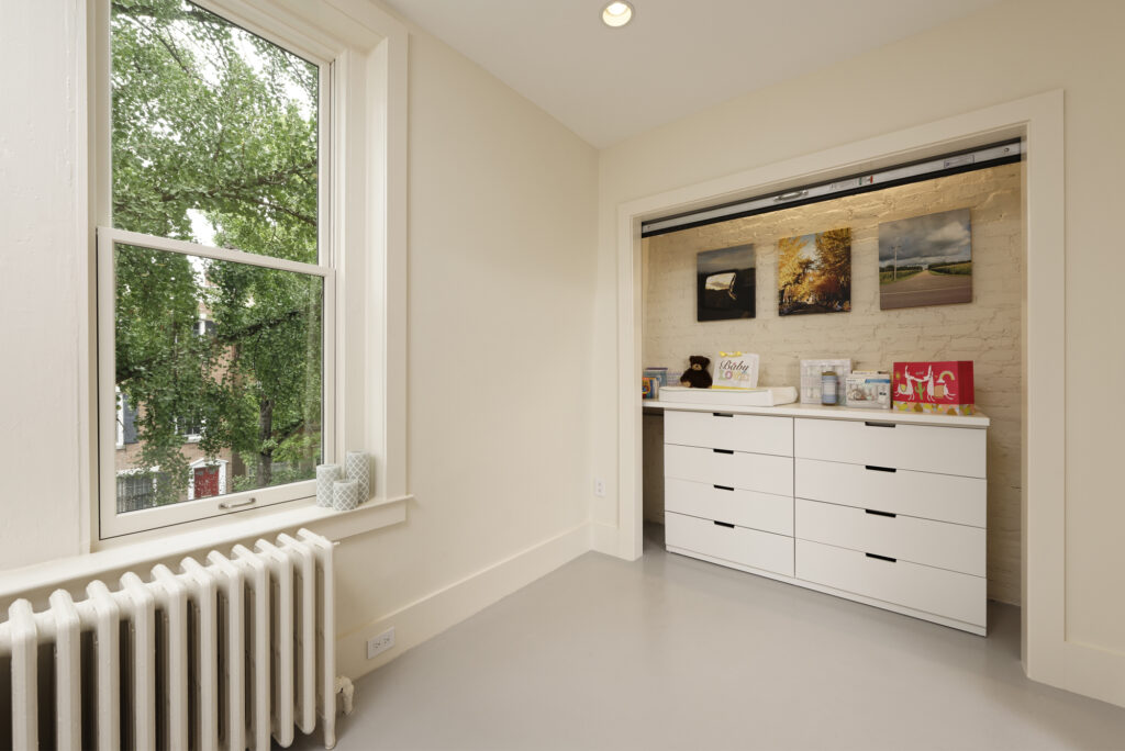 BOWA design build row home renovation in Washington, DC Baby Bedroom Closet | Contemporary / Modern