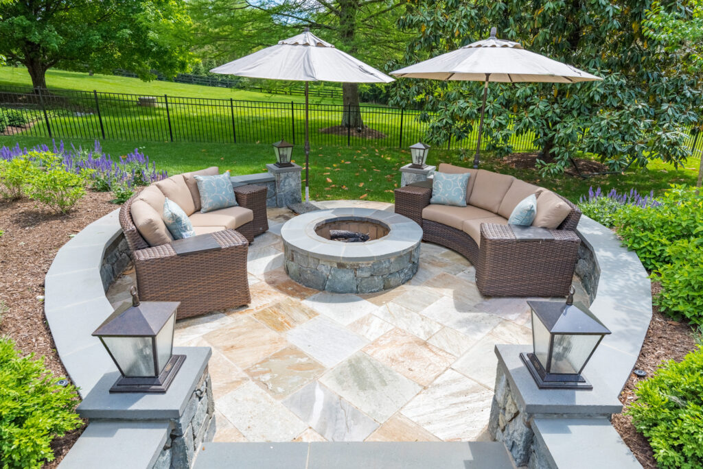 Fire Pit and Sitting Area Great Falls Virginia | Outdoor Rooms