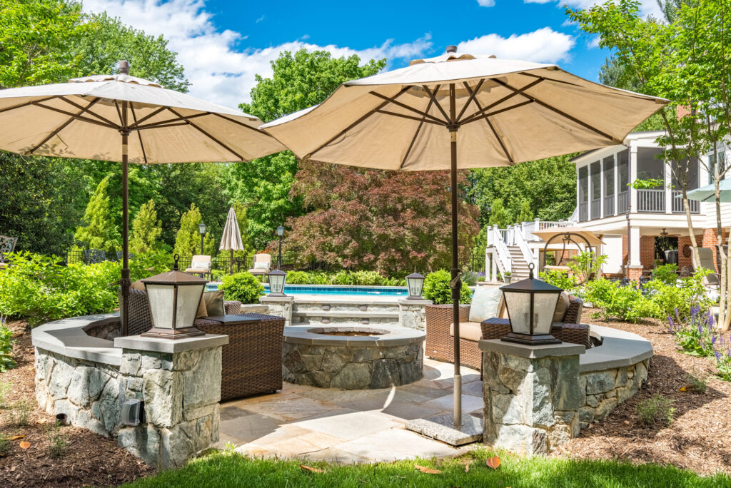 Fire Pit and Sitting Area Renovation Great Falls, VA | Outdoor Rooms