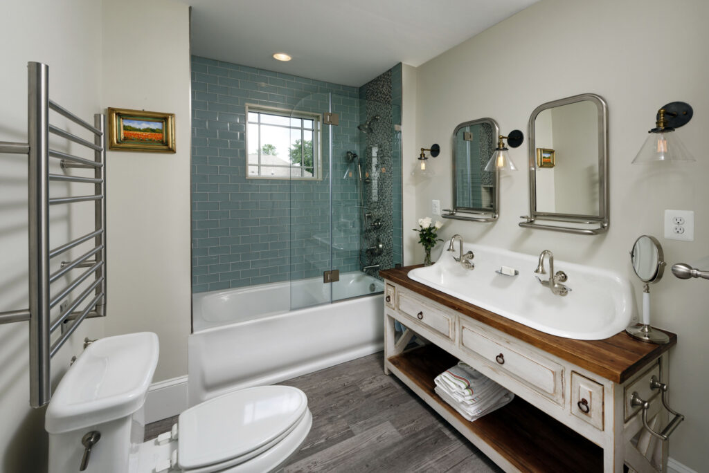 McLean VA 1910 Whole-Home Design Build Renovation lovely bathroom | Primary Baths & Bathrooms