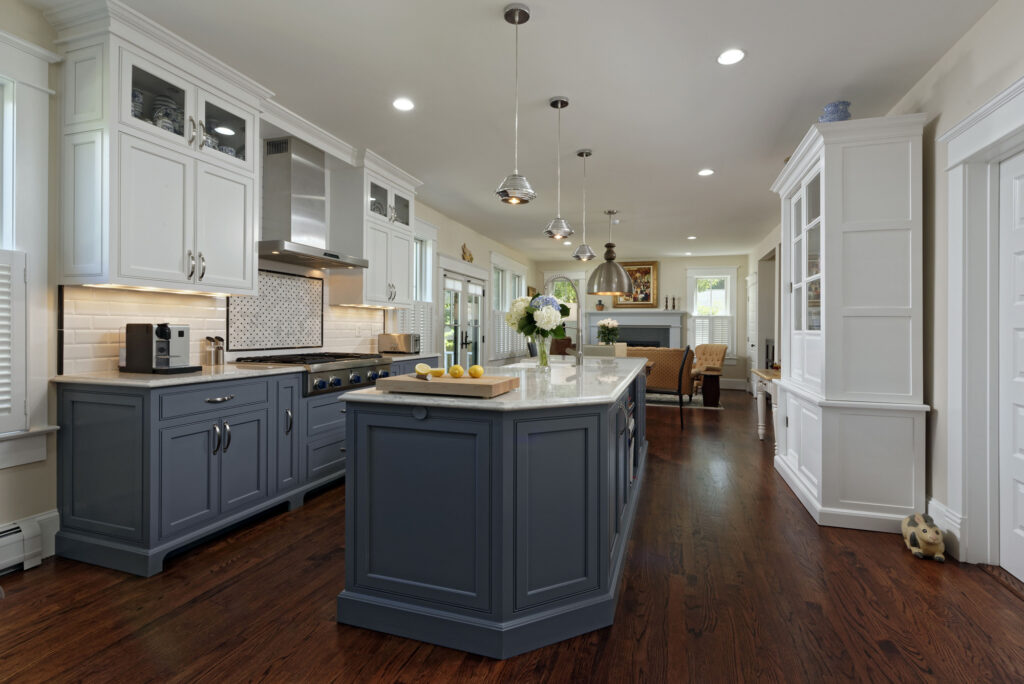 McLean VA 1910 Whole-Home Design Build Renovation blue and white kitchen | Kitchens, Breakfast & Dining Rooms