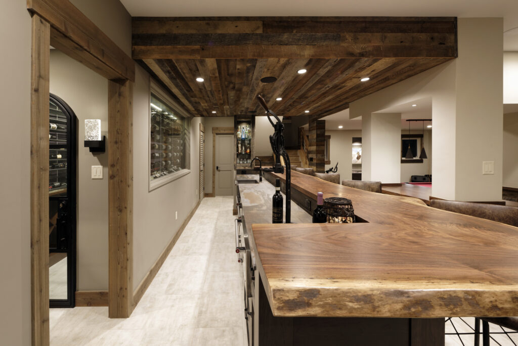 McLean Basement Renovation - Rustic Bar Design - Wine Cellar | Bars & Wine Rooms
