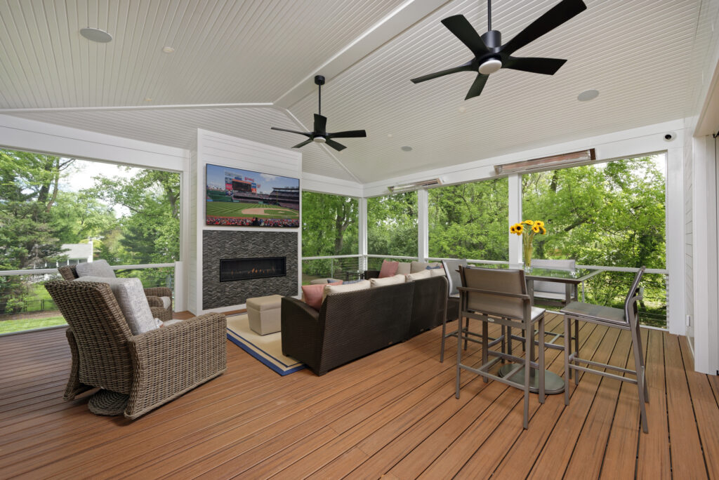 Screened Porch Addition, Pickleball Court and Kitchen Renovation in McLean, VA | Contemporary / Modern